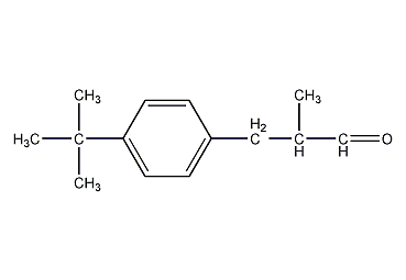 3-(4-叔丁基基)-2-异丁醛结构式