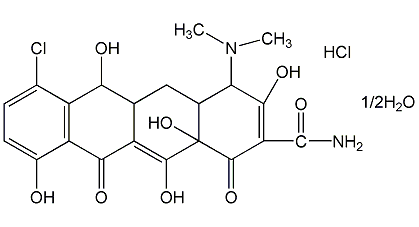 去甲金霉素盐酸盐结构式