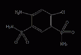 4-氨基-6-氯-1,3-苯二磺酰胺结构式