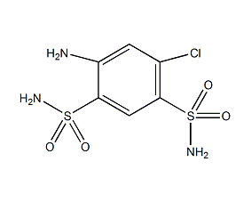 4-氨基-6-氯-1,3-二磺酰胺结构式