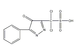 1-(2',5'-二氯-4'-磺酸基)-3-甲基-5-吡唑酮结构式