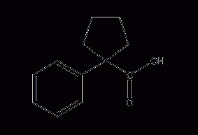 1-苯基环戊烷-1-羧酸结构式