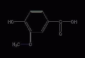 4-羟基-3-甲氧基苯甲酸结构式