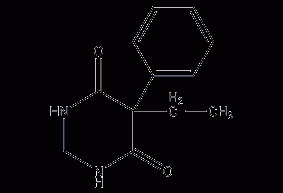 5-乙基-5-苯基-二氢-4,6(1H,5H)-嘧啶二酮结构式