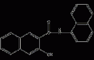 3-羟基-N-(1-萘基)-2-萘甲酰胺结构式