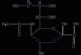 N-乙酰神经氨糖酸结构式