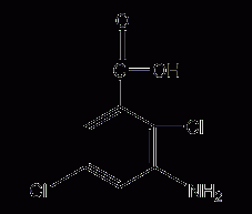 3-氨基-2,5-二氯苯甲酸结构式